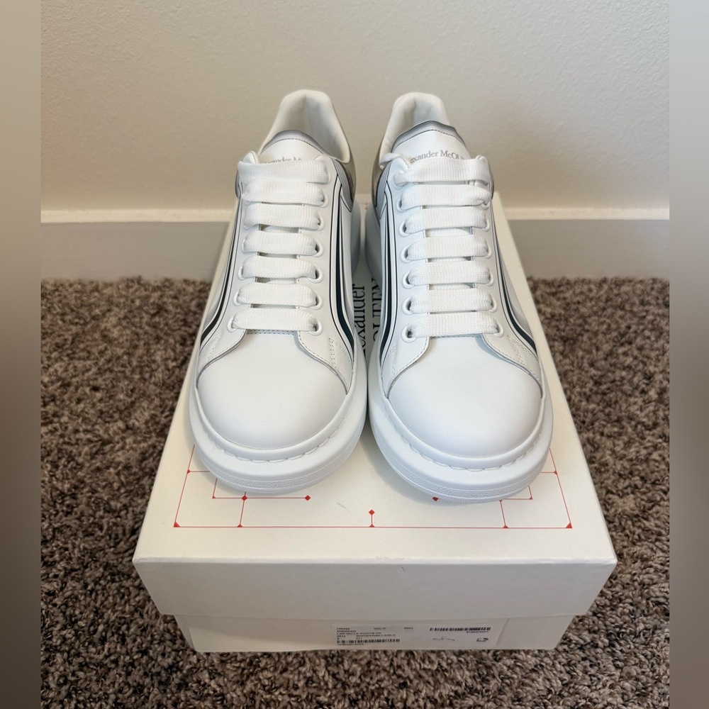 Alexander McQueen White Vanilla and Black Sneakers/ Brand New. Size 41.5 EU